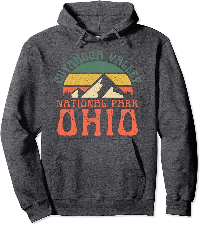 Cuyahoga Valley National Park Ohio Hiking Retro Sunset Pullover Hoodie