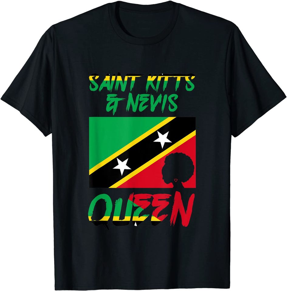 Saint Kitts And Nevis Queen Flag Afro Pride T Shirt