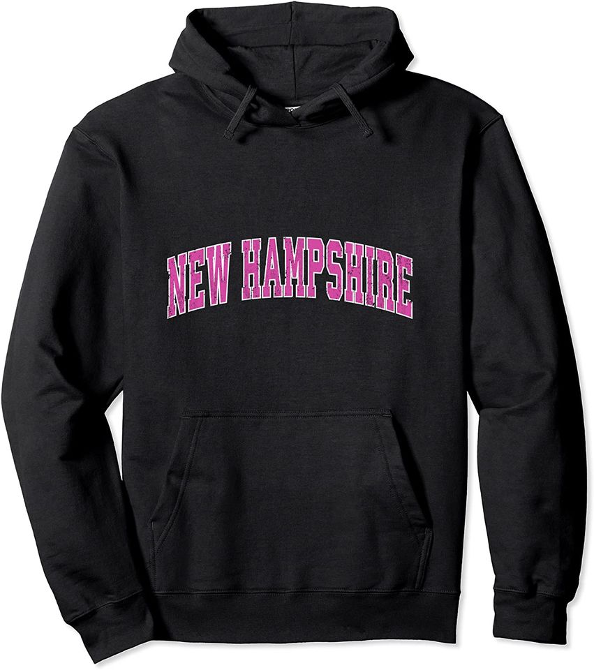New Hampshire Vintage Sports Design Pink Pullover Hoodie