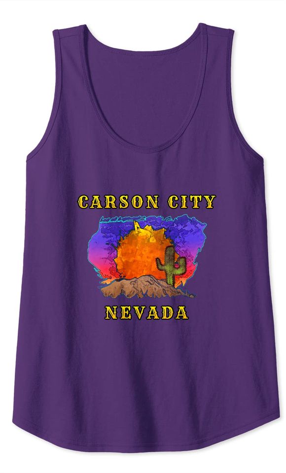 Carson City Nevada Colorful Desert Scene Tank Top
