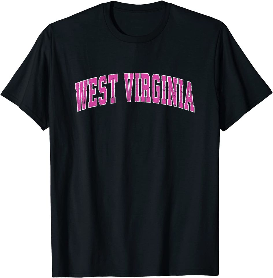 West Virginia Vintage Sports Design Pink T-Shirt