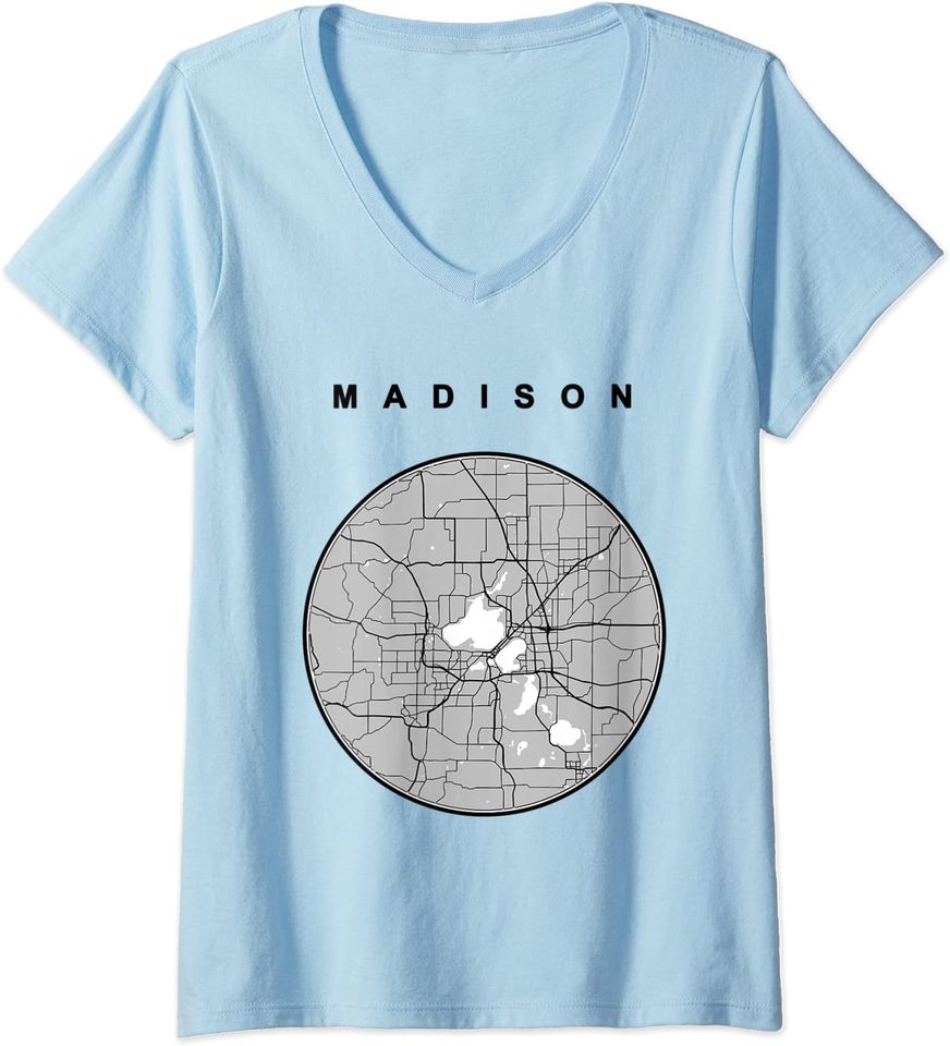 Madison City Map Art Madison Wisconsin Map T Shirt