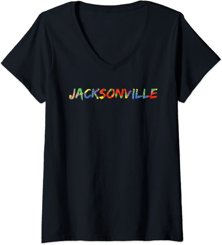 Colorful Rainbow Florida Artwork City Pride Jacksonville T Shirt