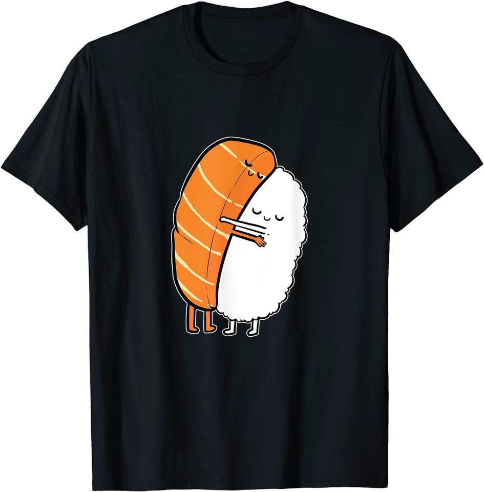 Sushi Hug Salmon Maki Anime Figure Japanese Manga T-Shirt