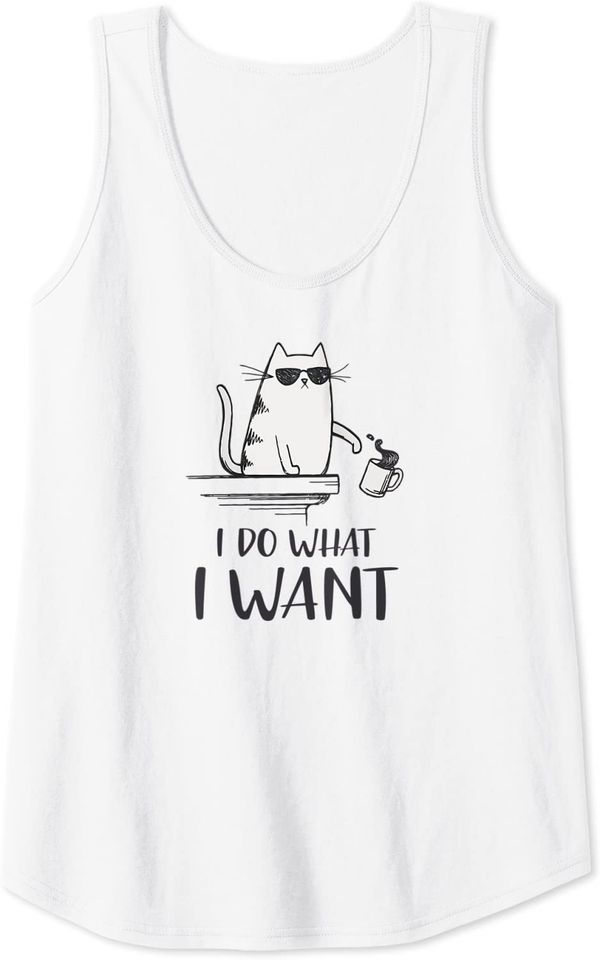 I do what I want funny cat Tank Top