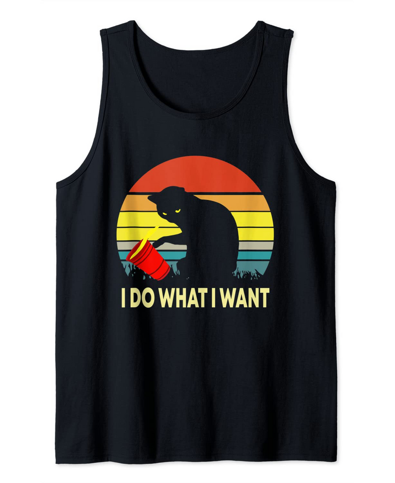 Vintage Sunset I Do What I Want Cat Tank Top