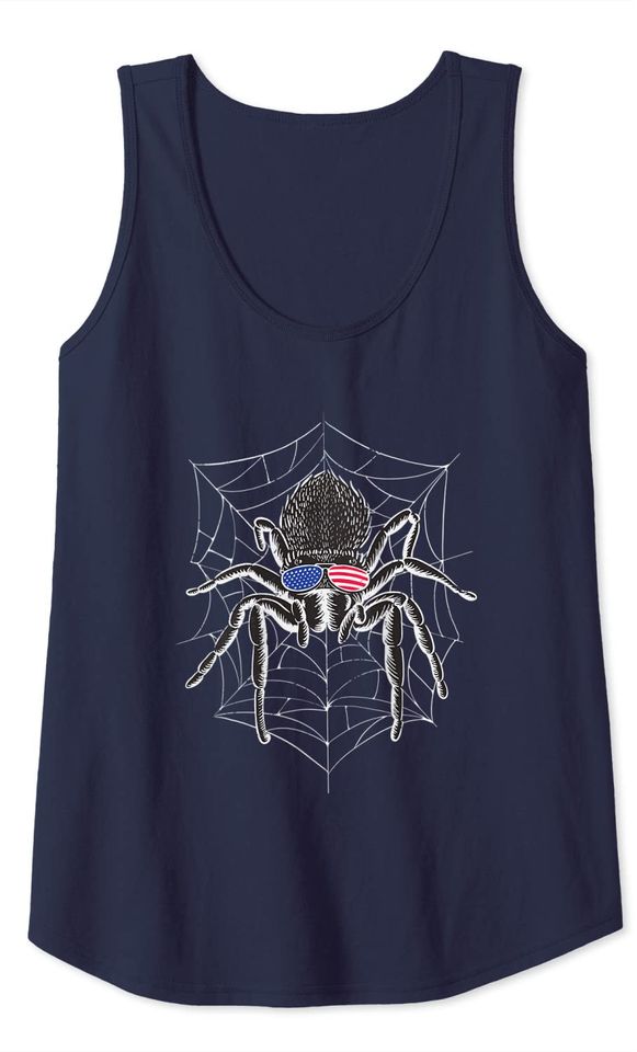 Halloween Spider Web American Tarantula Tank Top