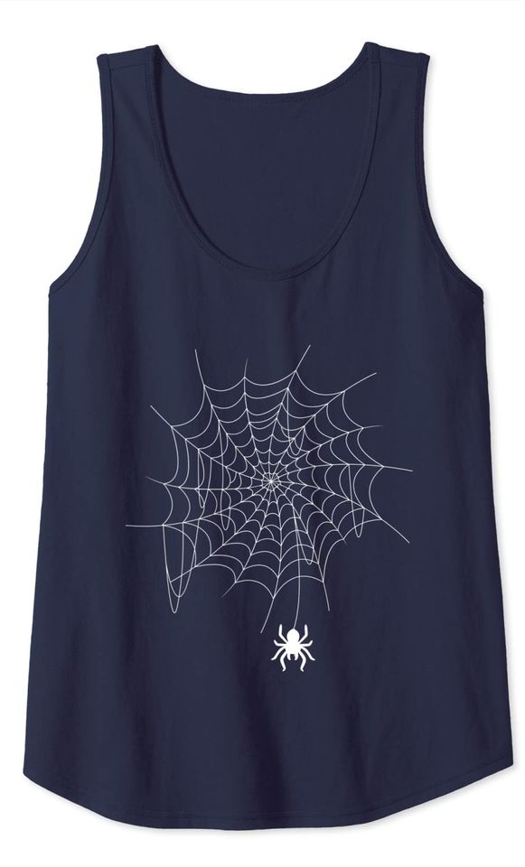 Spider Web Lazy Halloween Spooky Insect Tank Top