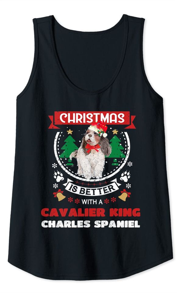 Christmas Better With A Cavalier King Charles Spaniel Tree Tank Top