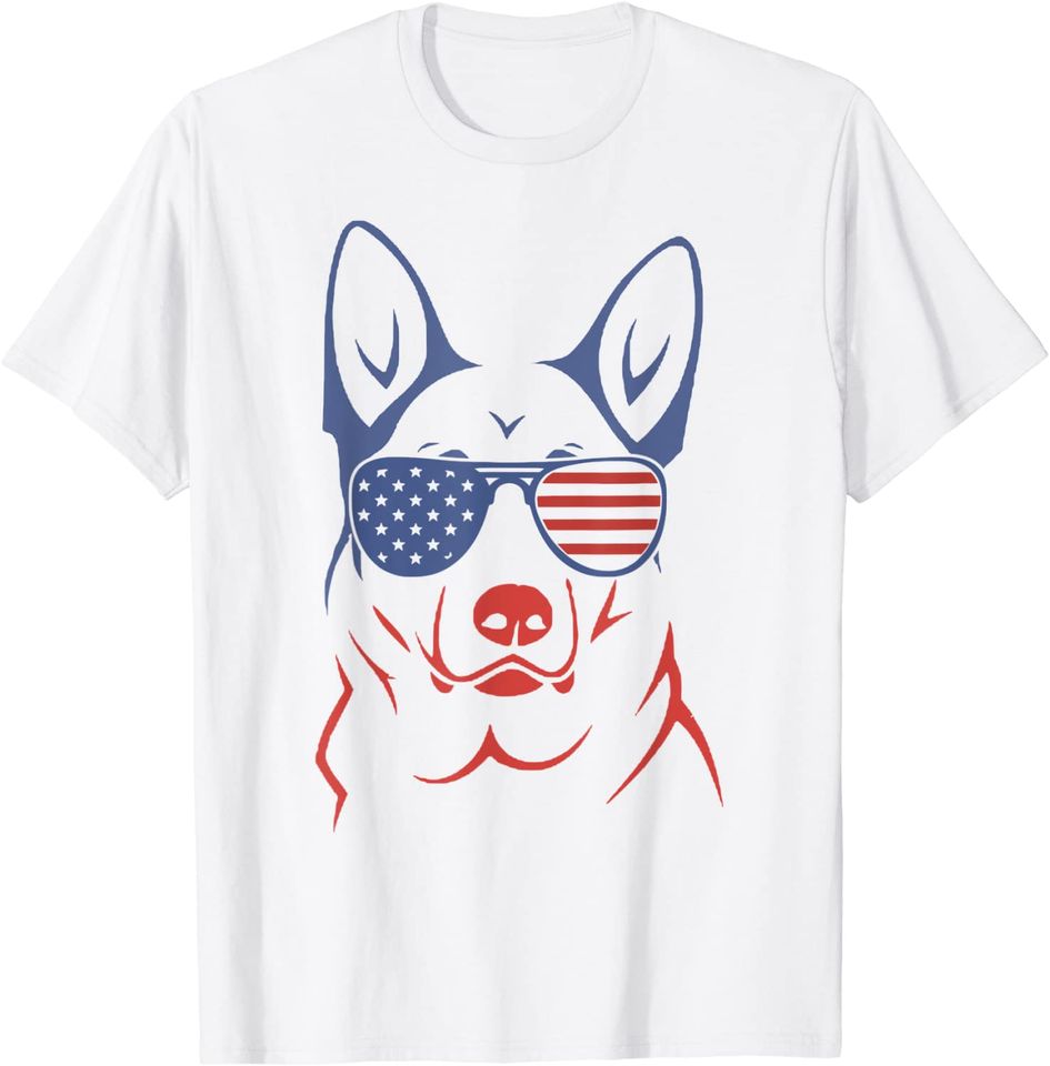 German Shepherd Patriotic American Flag Dog T Shirt