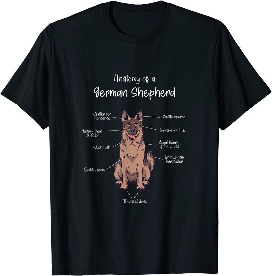 Anatomy Of A German Shepherd Dogs T Shirt