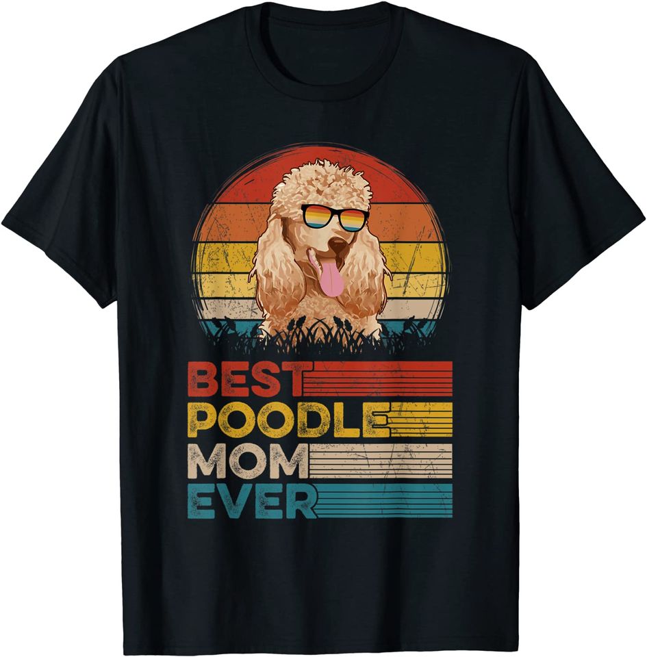 Dog Vintage Best Poodle Mom T Shirt