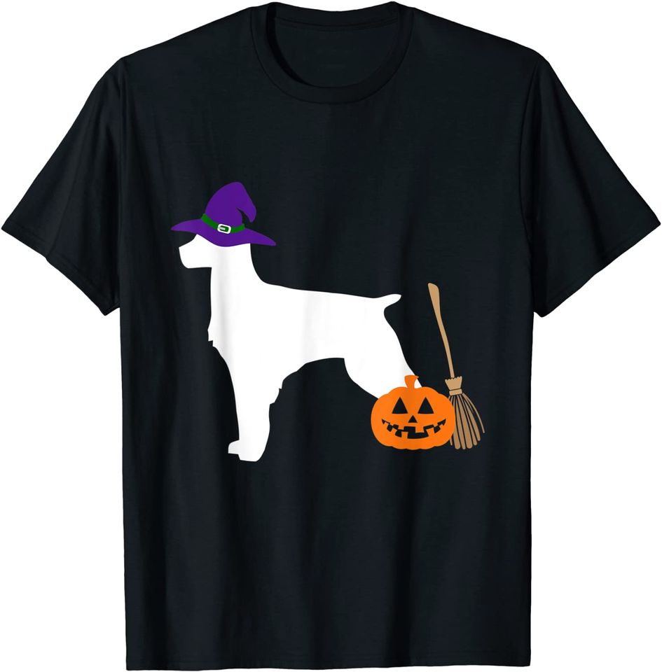 Brittany Halloween Dog Wearing Witch Hat T-Shirt