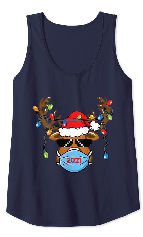 Reindeer Christmas Lights 2021 Tank Top