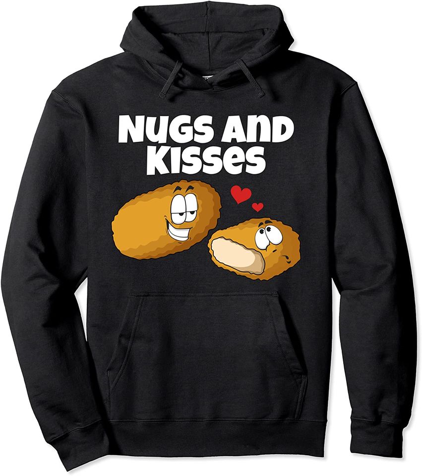 Chicken Nugs and Kisses Hugs Retro Chicken Nuggets  Hoodie