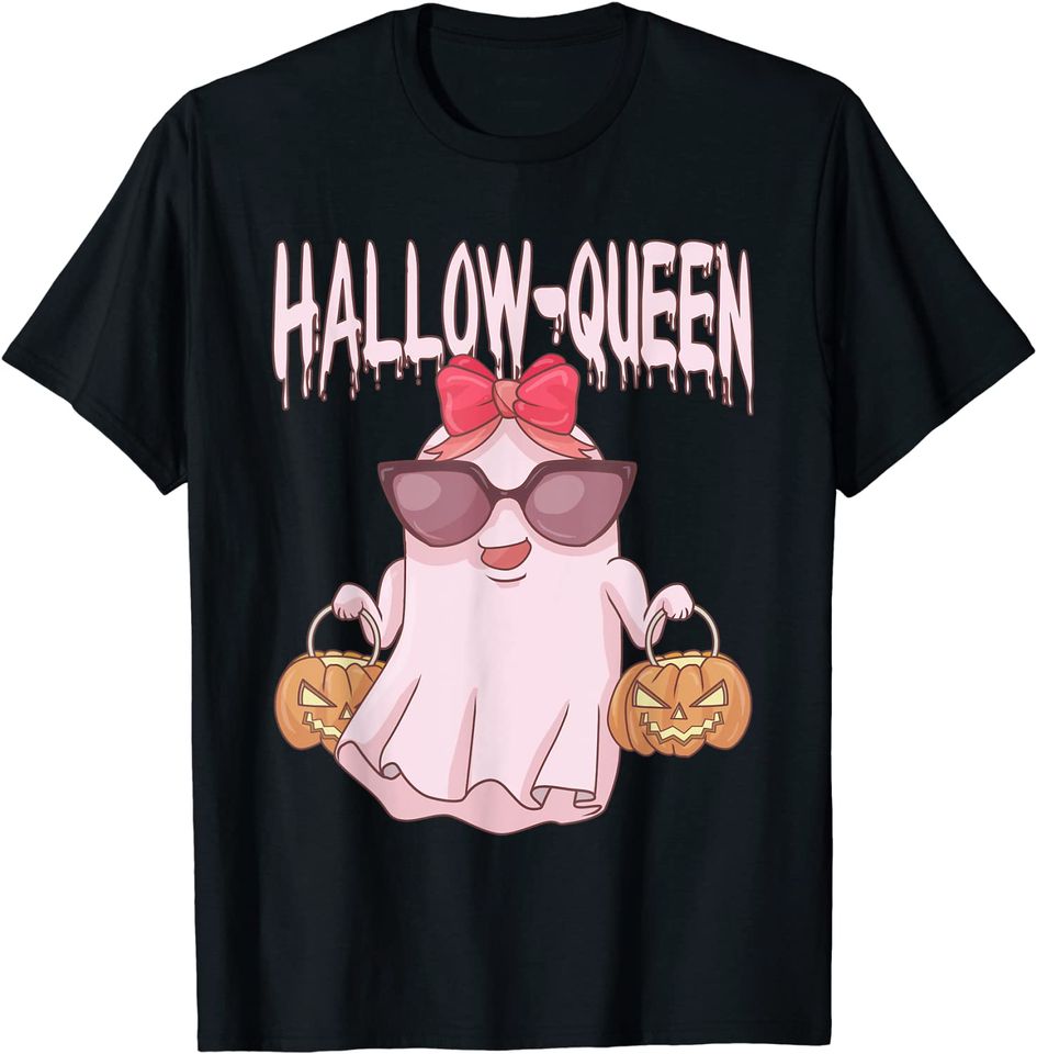 Hallowqueen Halloween Ghost Pumpkin T-Shirt