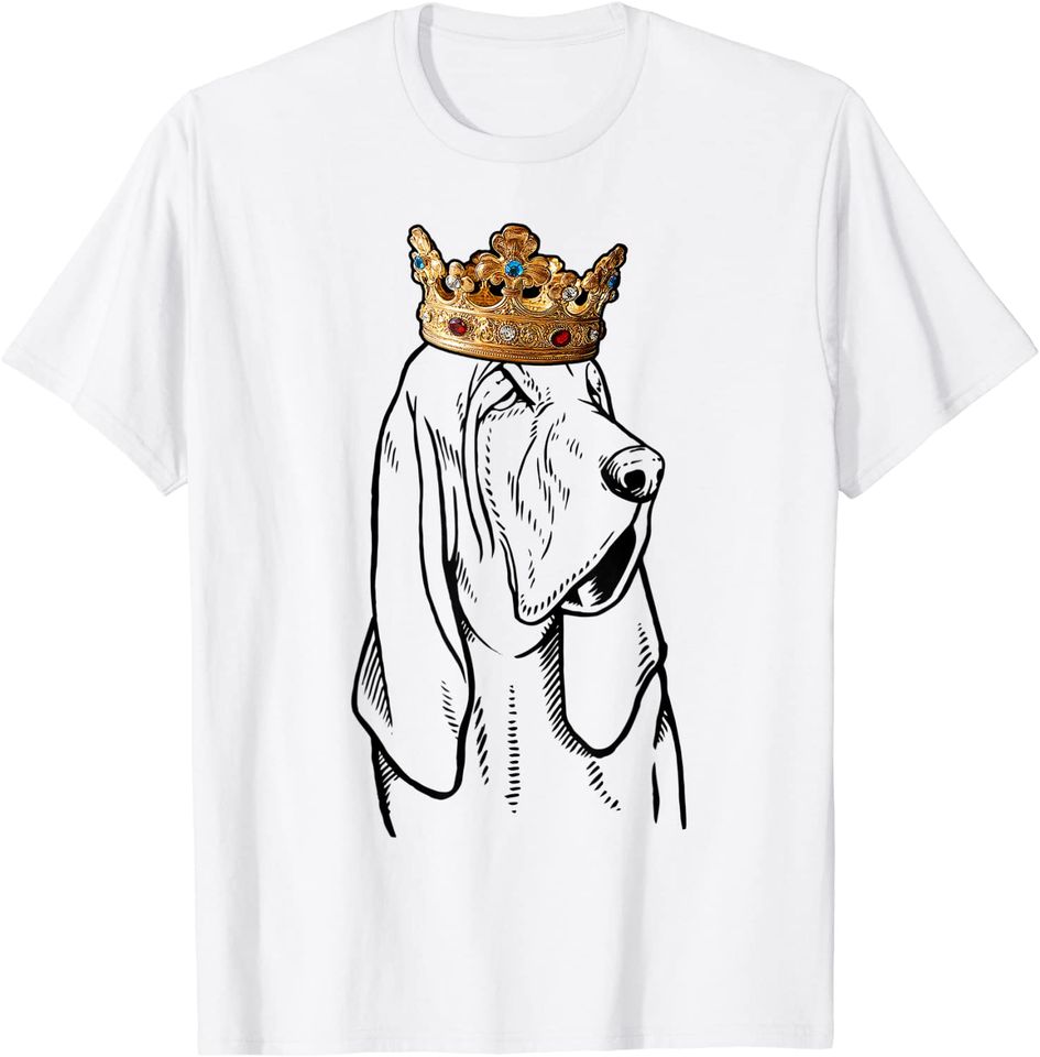 Bloodhound Dog Wearing Crown T-Shirt