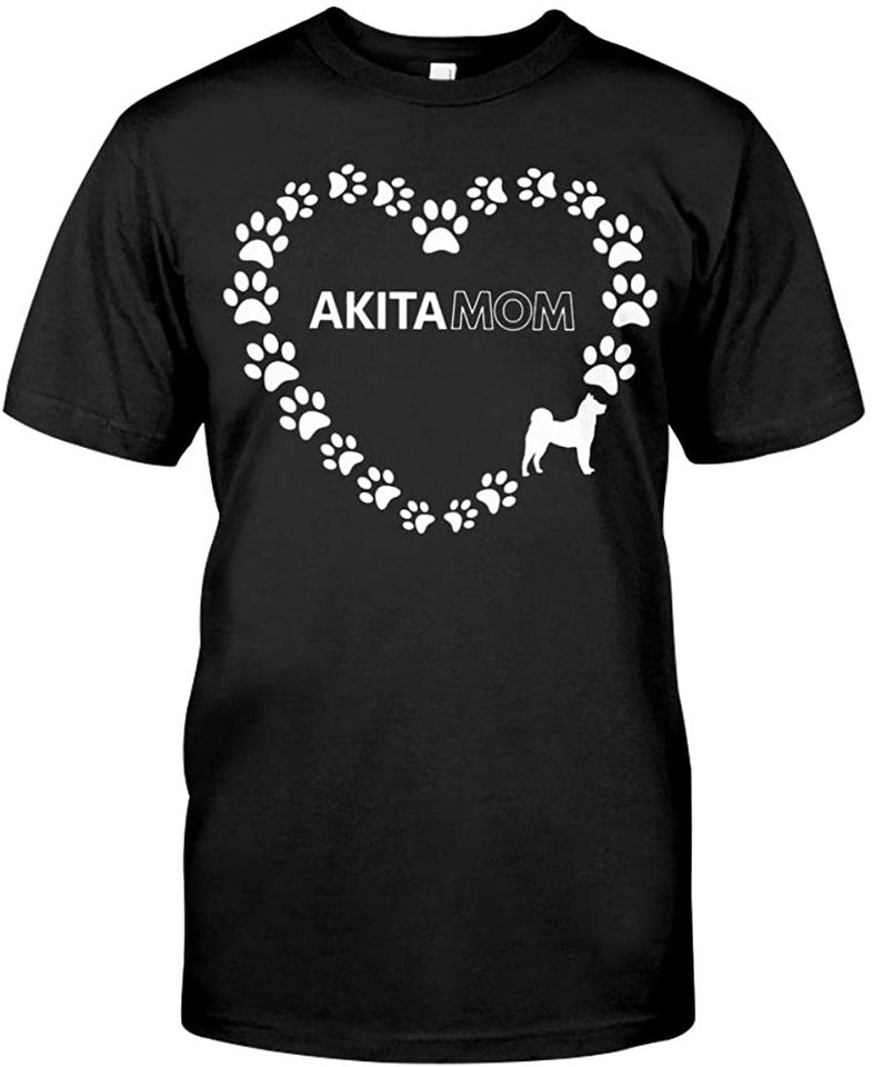 Akita Mom Heart Paws T-Shirt