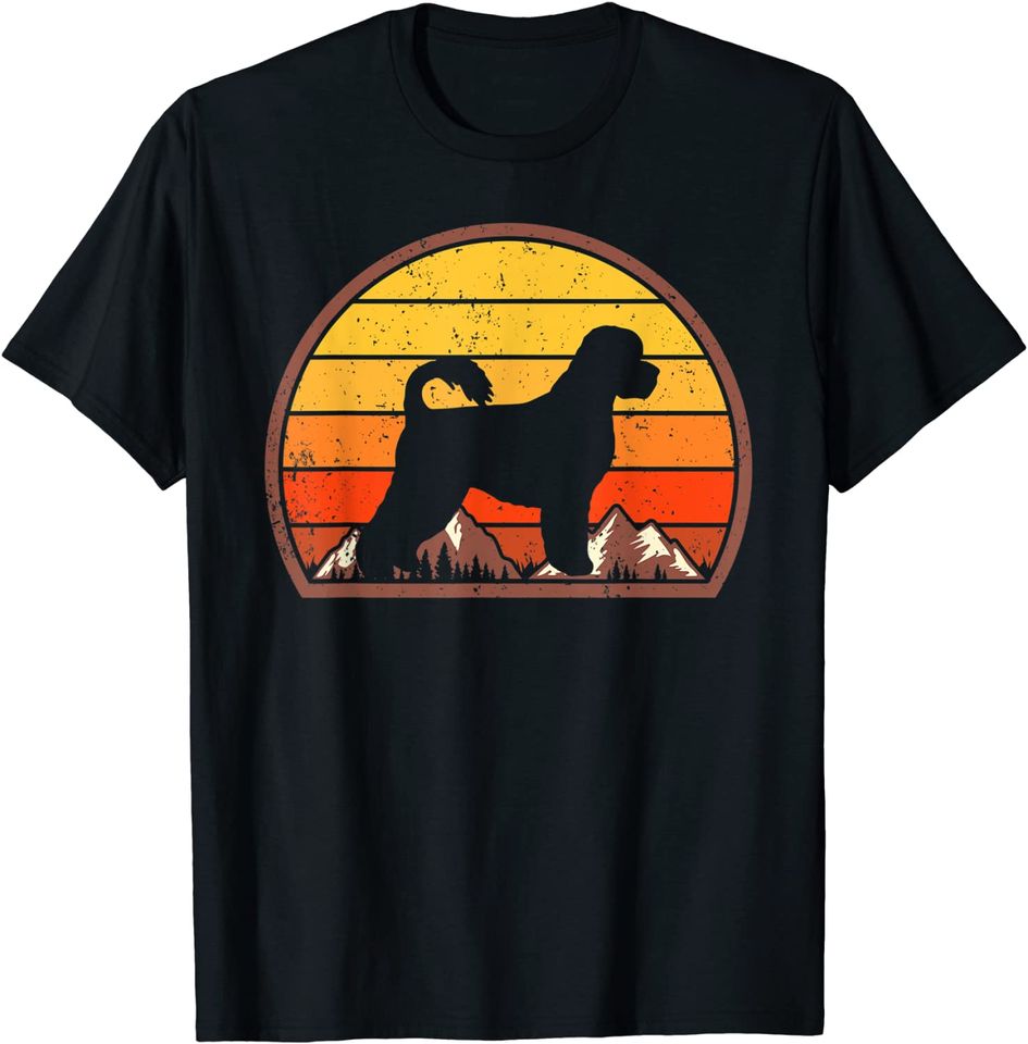 Sunset Silhouette Vintage Portuguese Water Dog T-Shirt