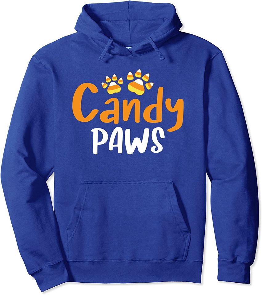 Paw Candy Corn Dog Cat Animal Lover Funny Halloween Pullover Hoodie