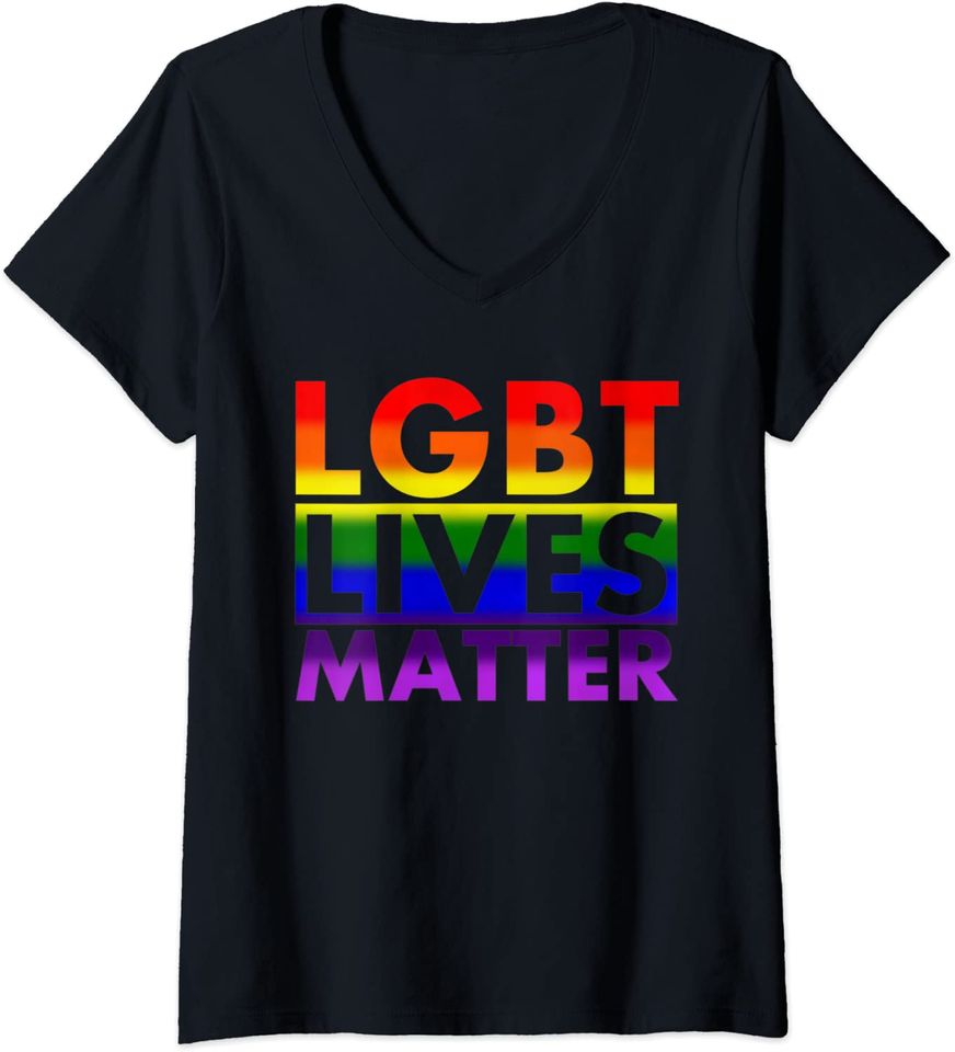 Womens LGBT Lives Matter V-Neck T-Shirt
