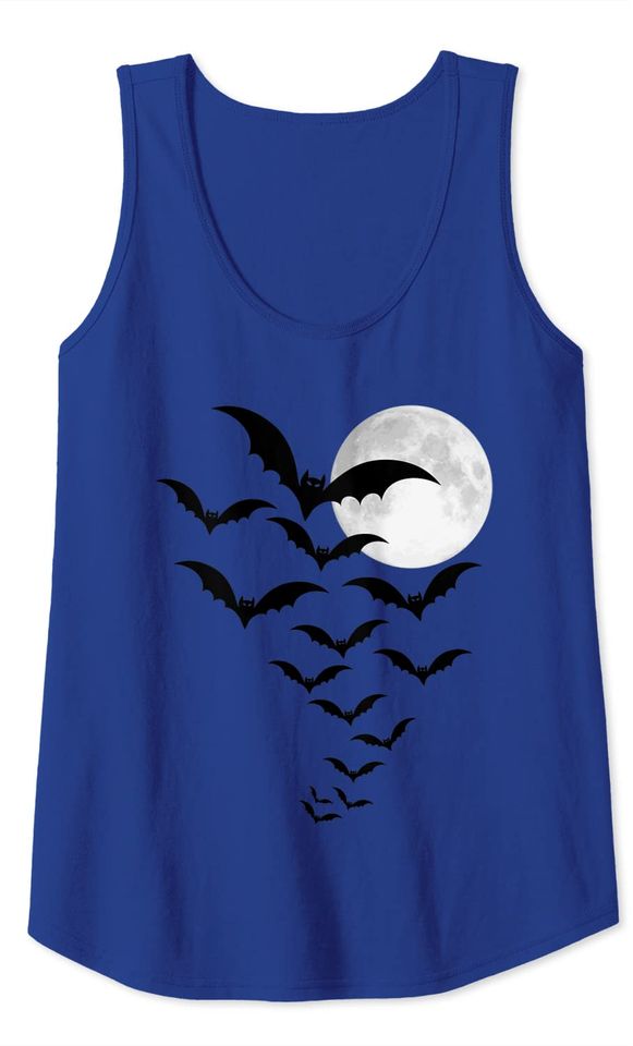 Cute Graphic Design Flock of Bats Halloween Tank Top