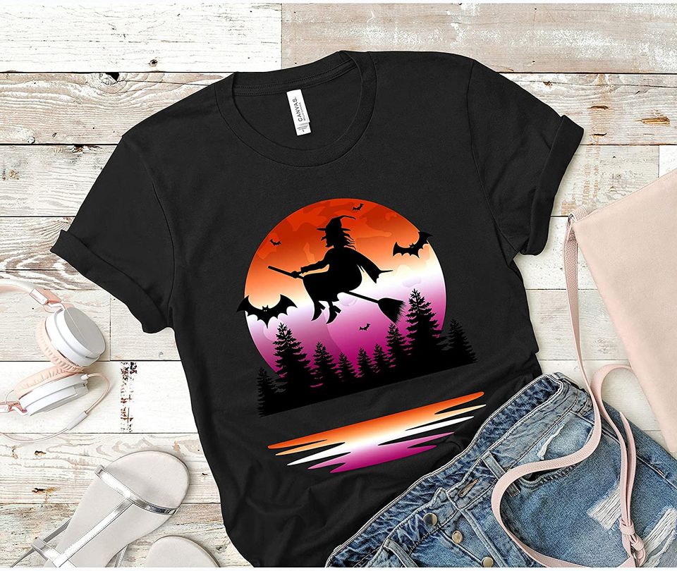 Lesbian Pride Halloween Witch Aesthetic T-Shirts