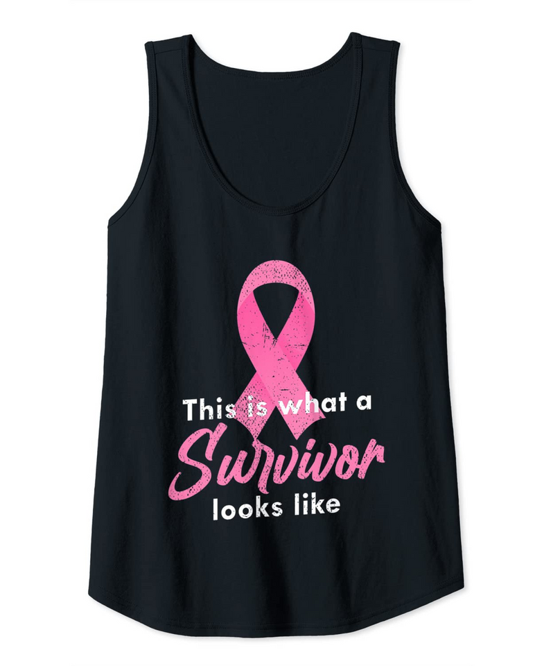 Warrior Pink Ribbon Survivor Breast Cancer Awareness Tank Top