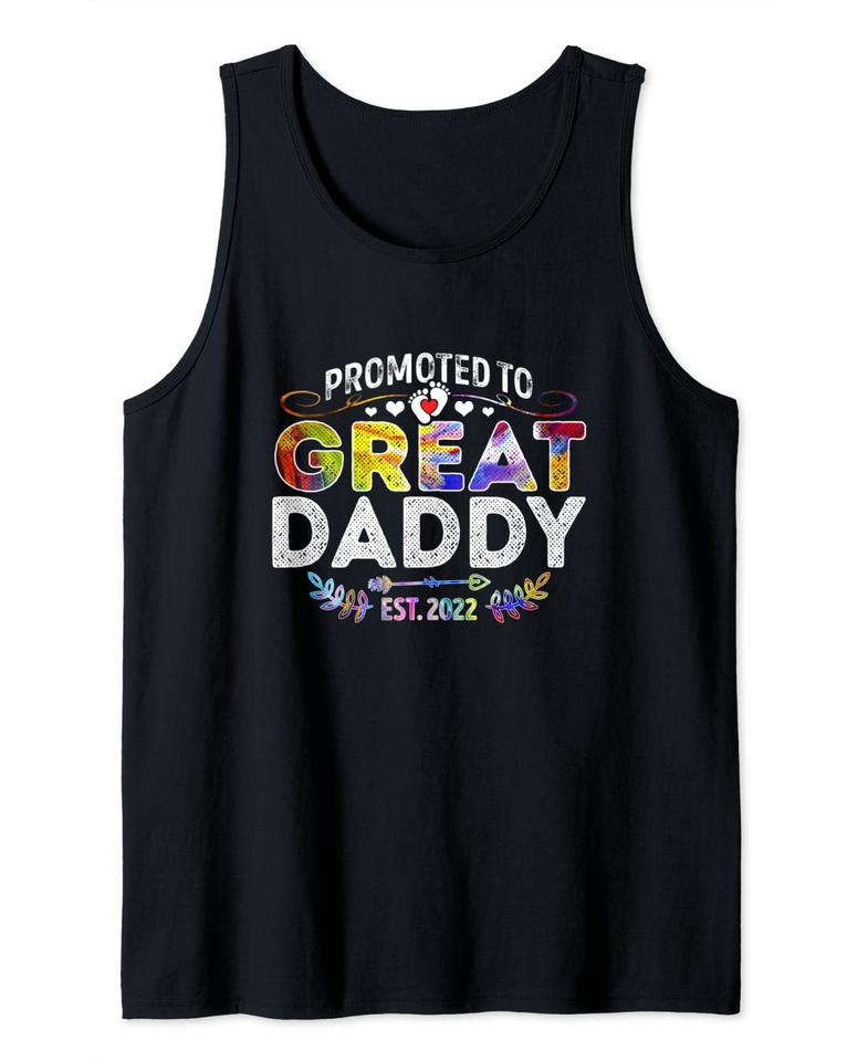 Promoted To Great Daddy Est 2022 Holidays Lover Tank Top