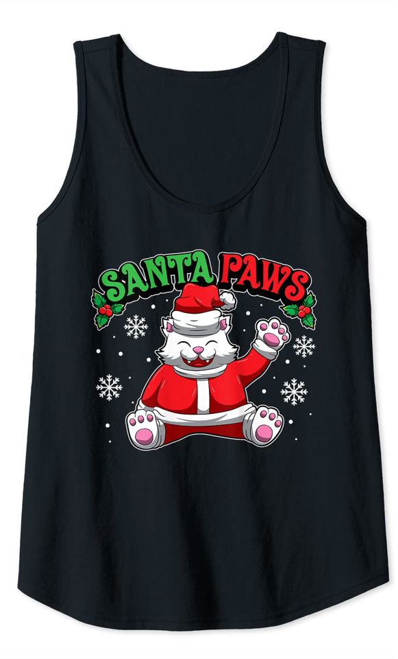 Santa Paws Christmas Cat Sweet Christmas Animals Tank Top