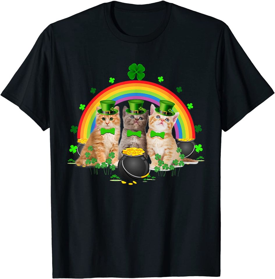 Three Cat St Patricks Day Irish T-Shirt