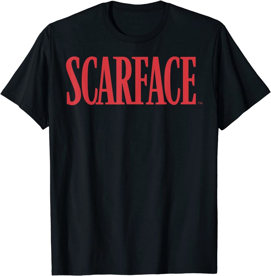 Scarface Bold Red Movie Text Graphic T-Shirt