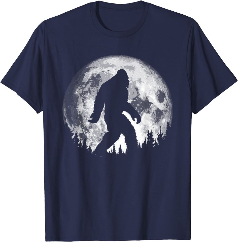 Bigfoot Night Stroll! Cool Full Moon Trees Sasquatch T-Shirt