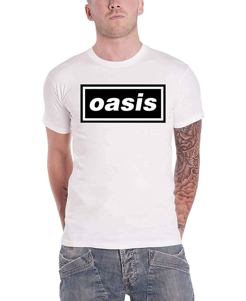 Oasis T Shirt Classic Decca Band Logo  Mens