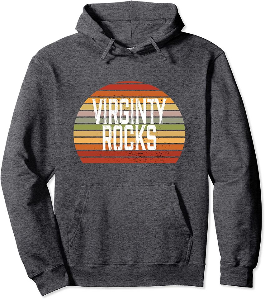 Virginity Crew Rocks Retro Vintage Original Trendy Virginity Pullover Hoodie