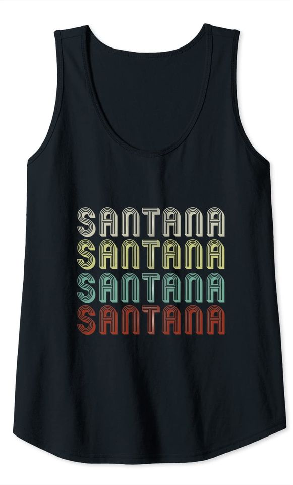 Name Is Santana In Retro Vintage Disco Funny Personalized Tank Top