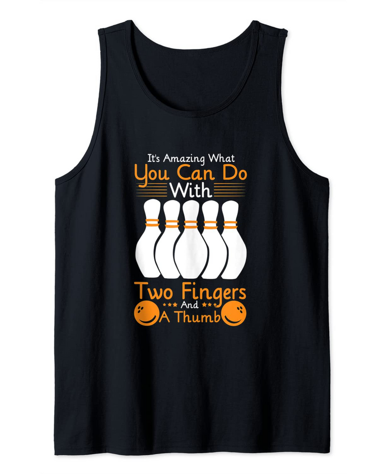 Bowler Two Fingers And Thumb Bowling Tank Top