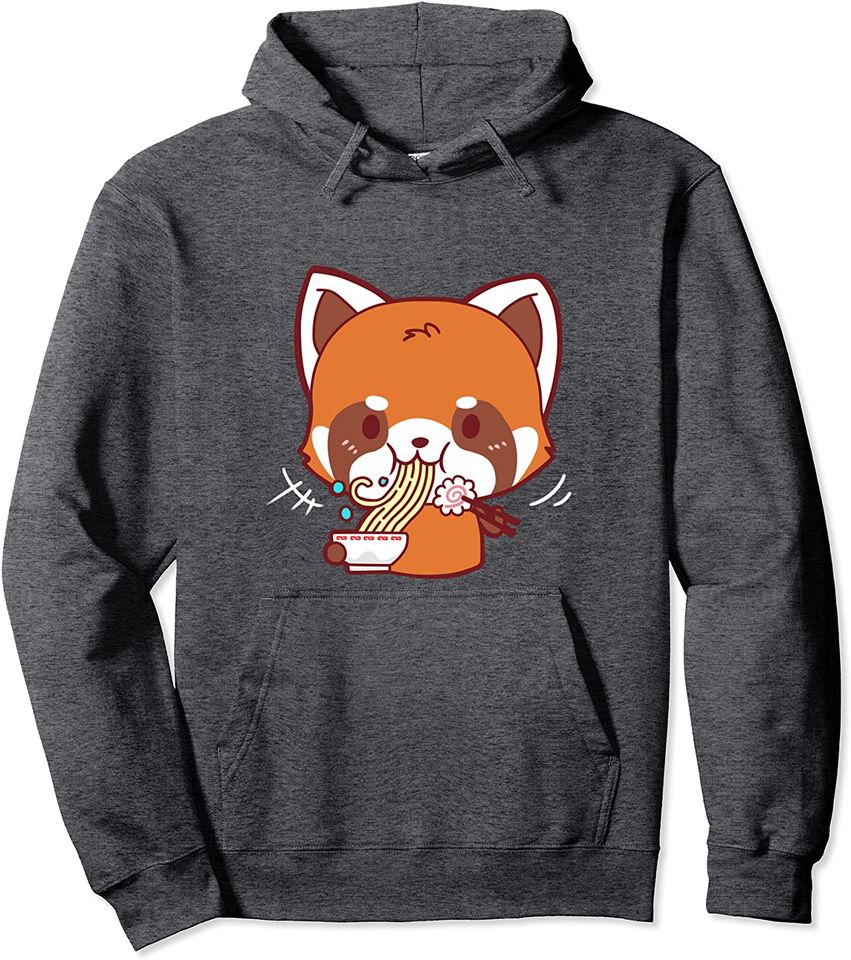 Red Fox Japanese Ramen Noodles Gift Pullover Hoodie