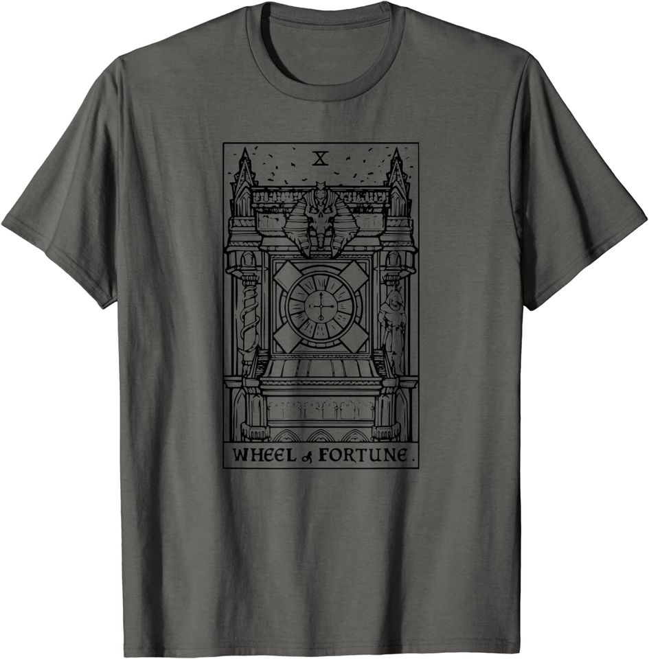 Wheel of Fortune Tarot Card Halloween Gothic Witch Goth T-Shirt