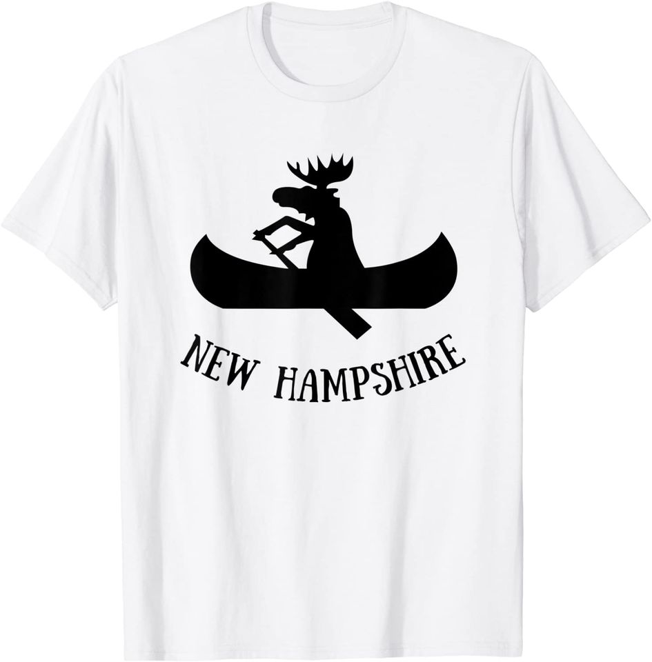 New Hampshire Moose Canoe Vacation T-Shirt
