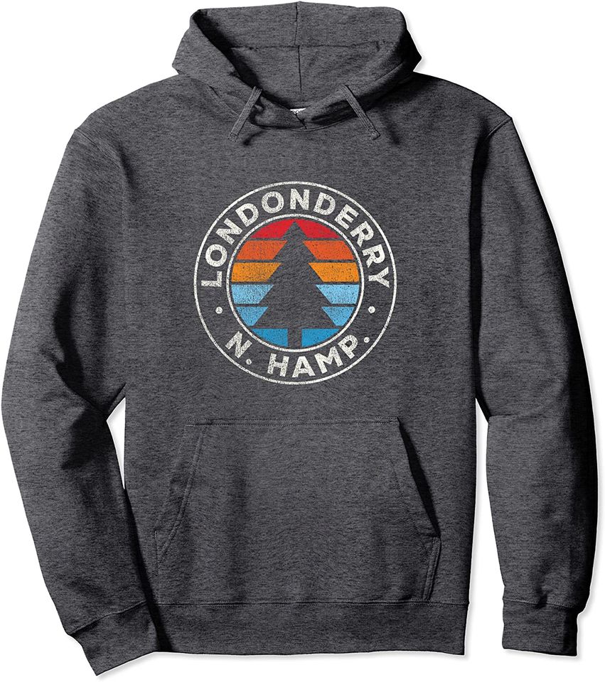 Londonderry New Hampshire Vintage Graphic Retro 70s Pullover Hoodie