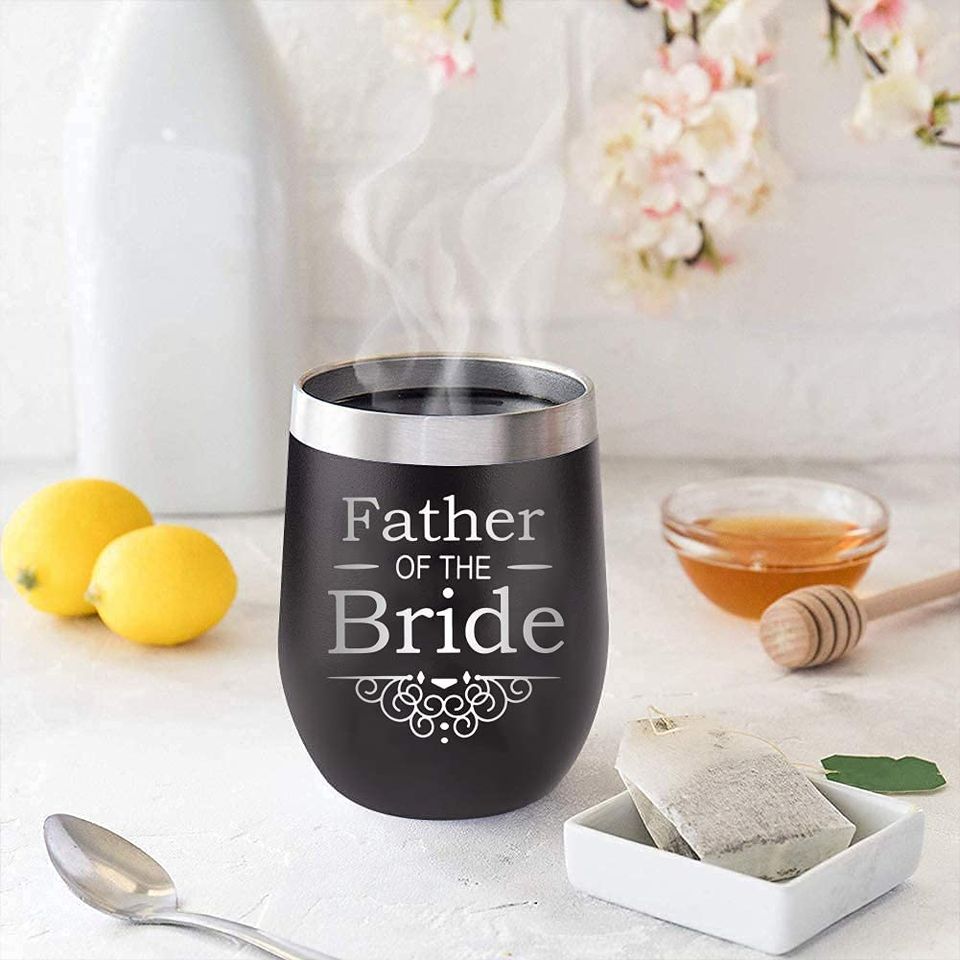 Father of the Bride Wine Tumbler Gifts from Bride Groom Daughter Son