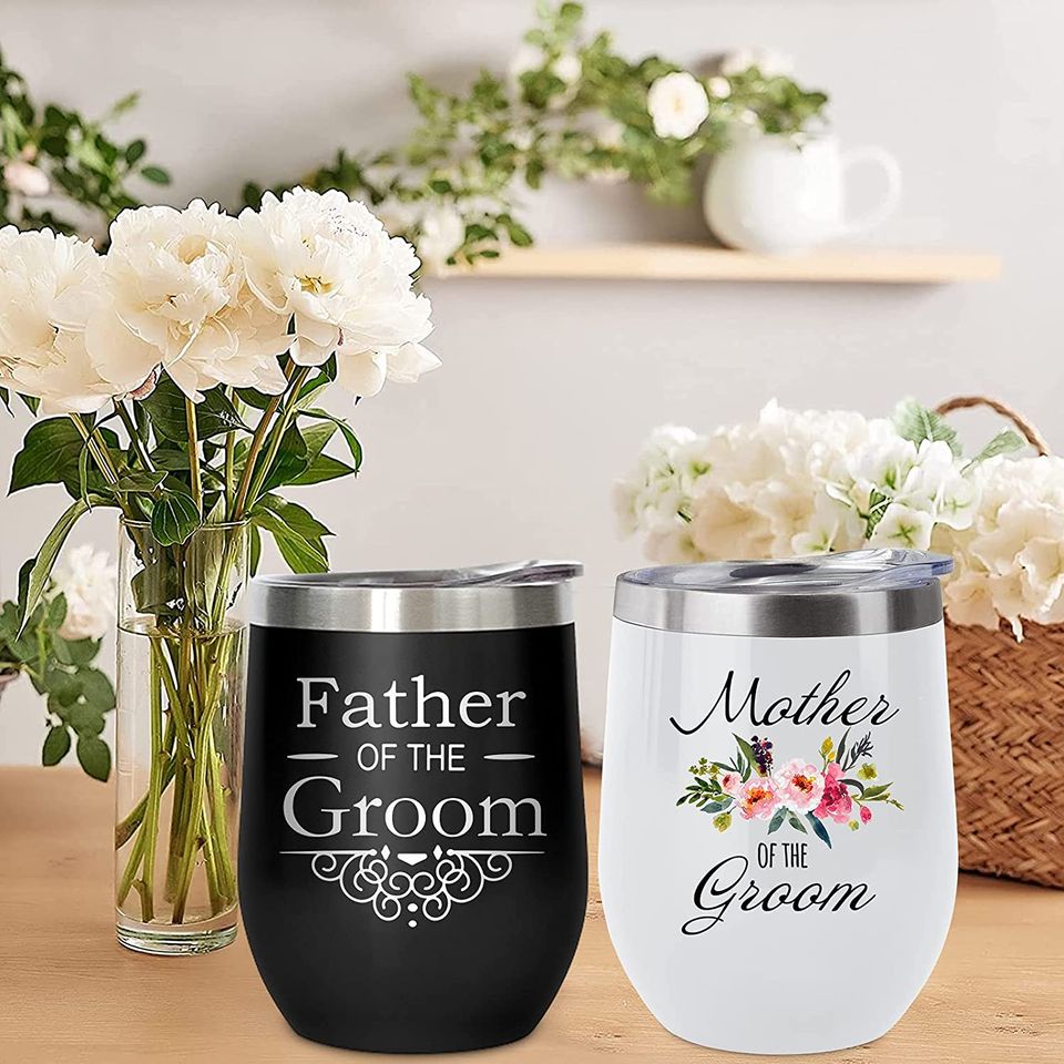 Father of the Groom Wine Tumbler Gifts from Groom Bride Son Daughter
