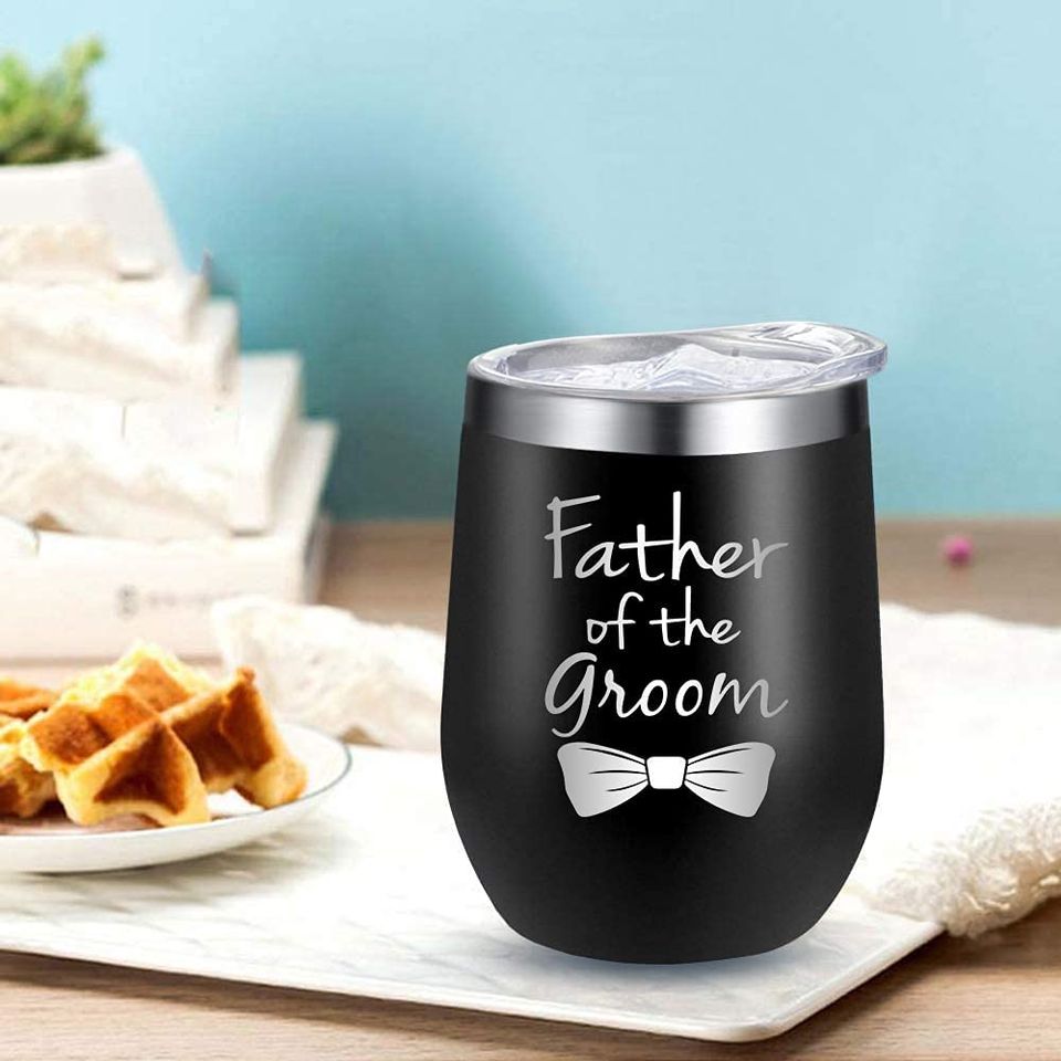 Father of the Groom Gift Wine Tumbler from Bride Groom