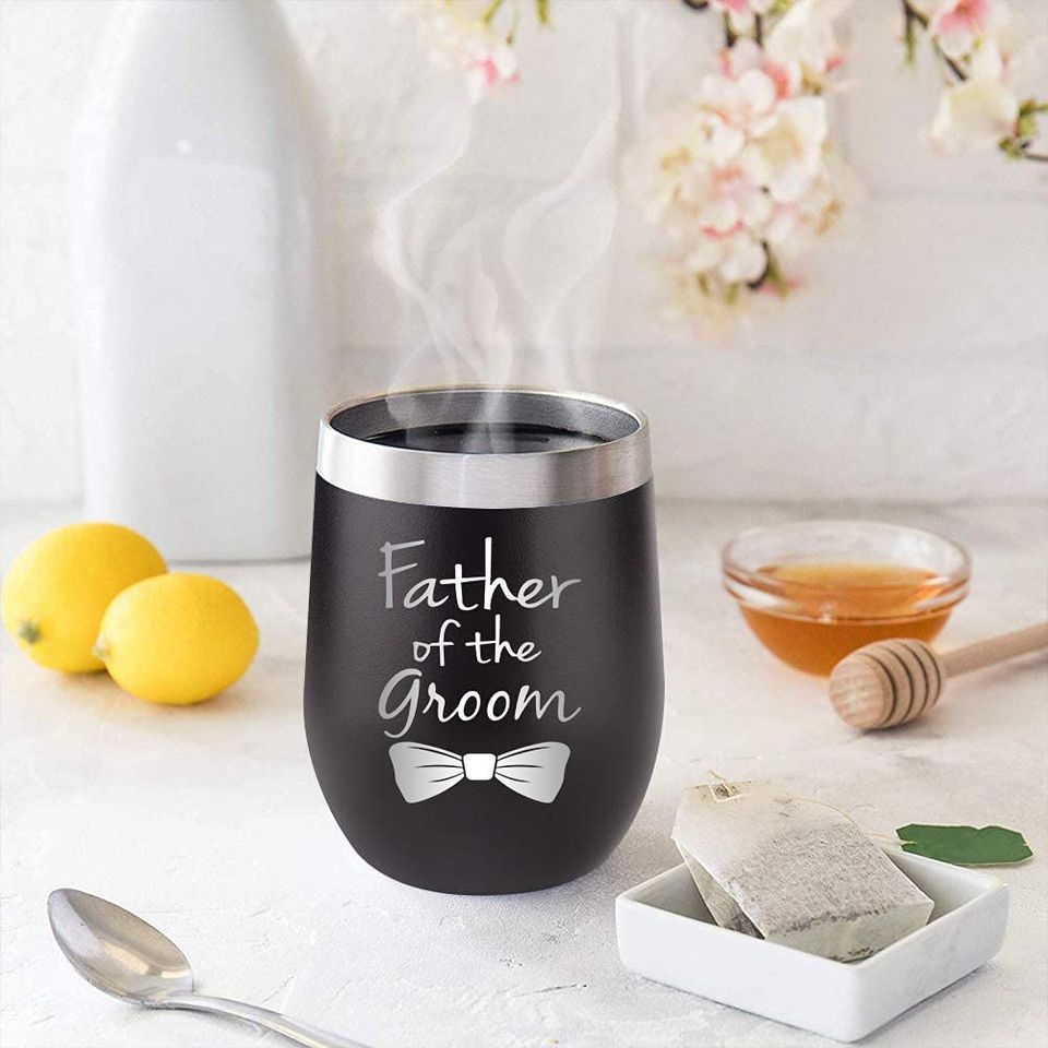 Father of the Groom Gift Wine Tumbler from Bride Groom