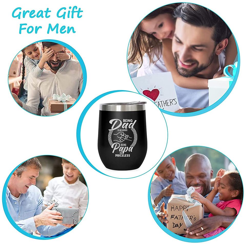To My Dad Gifts Wine Tumbler, Father’s day Birthday Gifts for Dad from Daughter