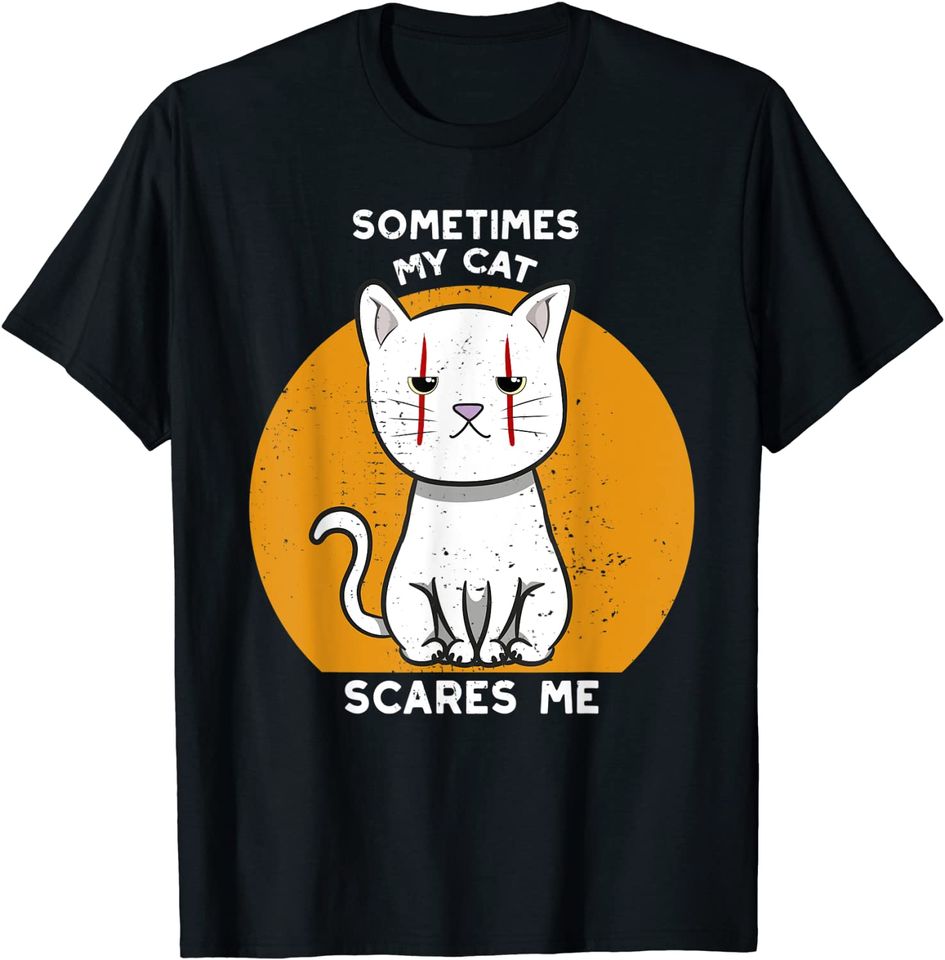 Funny Cat Kitten Halloween Design For Crazy Cat Lover T-Shirt