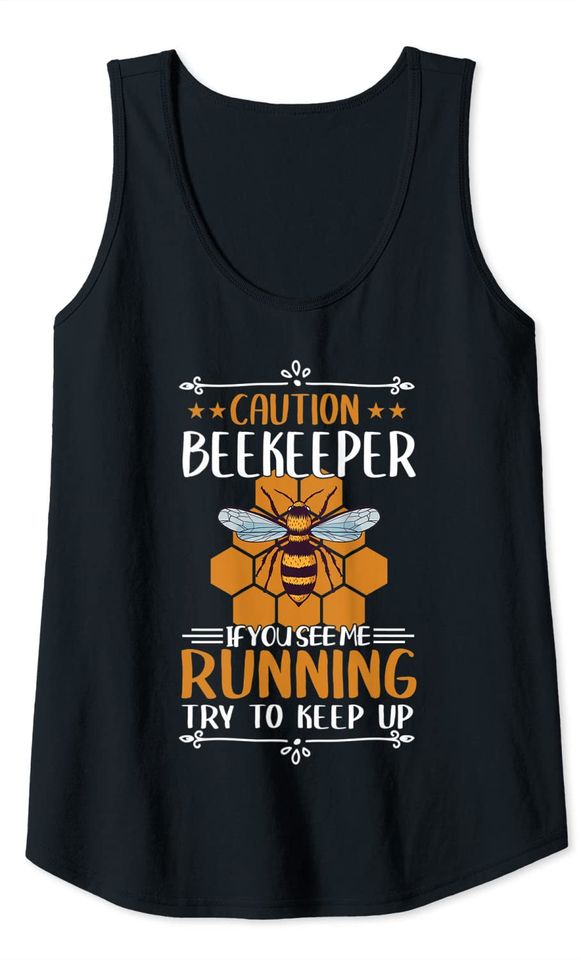 Bee Lovers Caution Beekeeper Beekeeping Beekeepers Tank Top