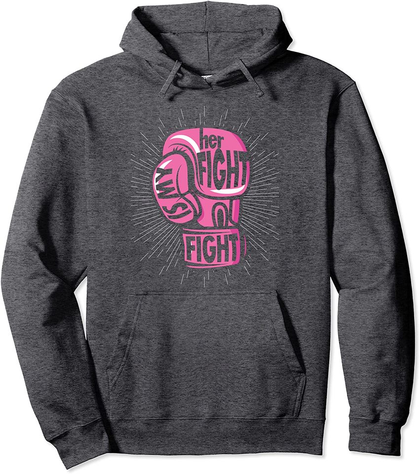 Pink Ribbon Boxing Gloves Supporter Breast Cancer Awareness Pullover Hoodie