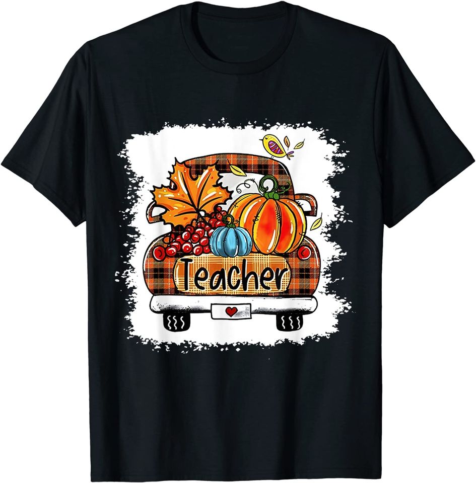 Fall Love Teacher Pumpkin Autumn Vibes Love Teaching T-Shirt